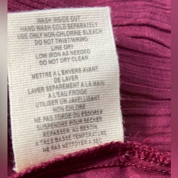 Free People Burgundy Skater Skirt With Sequin Trim Size Large - Picture 7 of 8